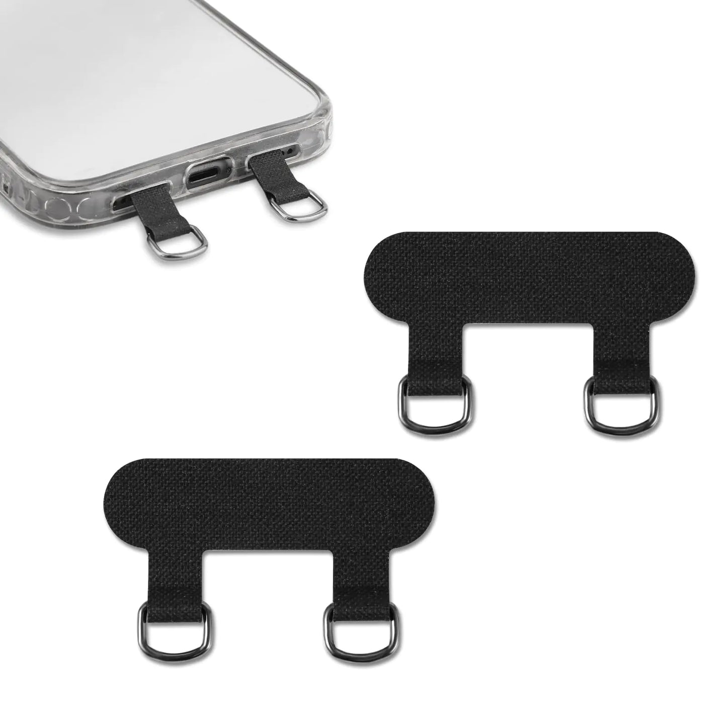 XIHIRCD 2pcs 2 Way Phone Tether Tab Phone Strap Patch Double Buckle Phone Lanyard Tab Cell Phone Tether Patches Phone Lanyard Patches Only for Full-Coverage Phone Cases with Two Speaker Holes
