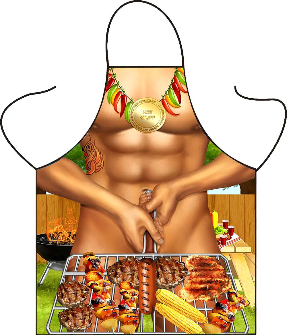 sloHEXtted Kitchen Sexy Funny Adult Bib Apron for Cooking BBQ Baking Grilling - Cute Party Apron for Men Women Chef Comic Character Apron Party Cosplay Pretend Costume