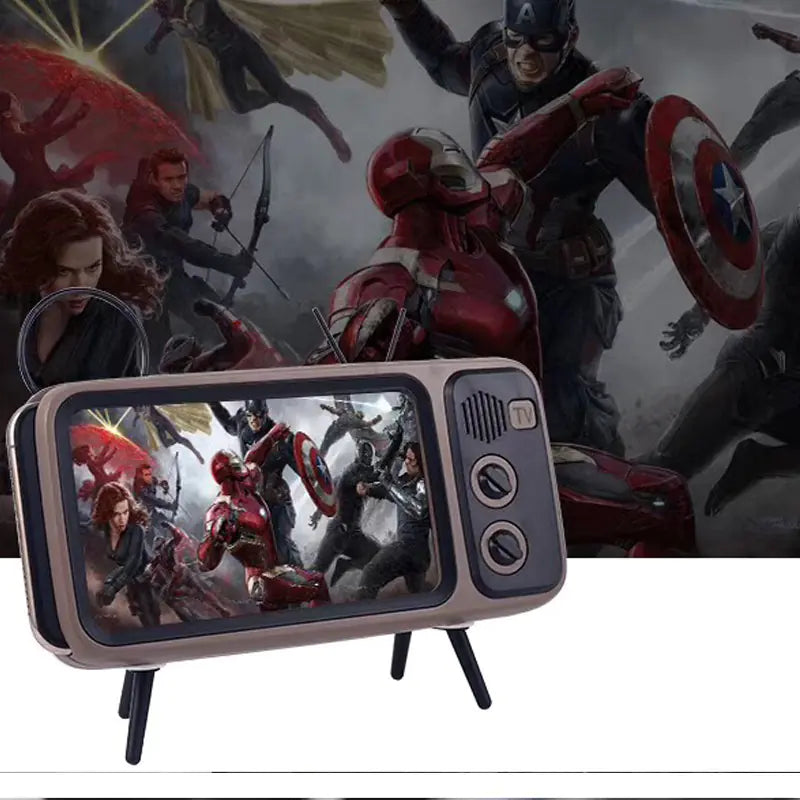 PTH800 Retro TV Phone Stand with Mini Bluetooth Speaker