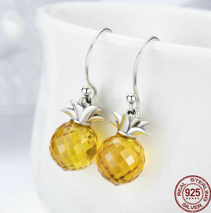 Pineapple Zirconia Stud Earrings