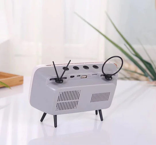 PTH800 Retro TV Phone Stand with Mini Bluetooth Speaker