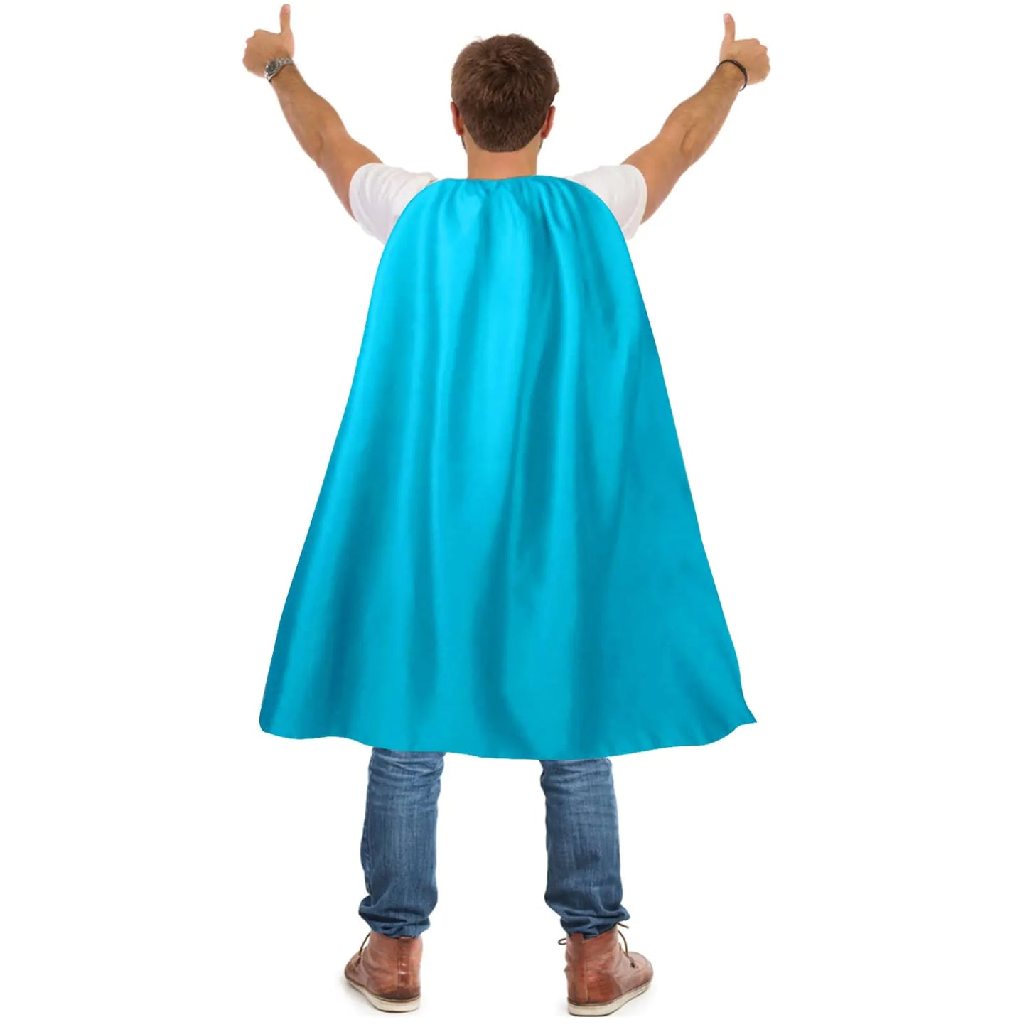 Maklulu Adult Superhero Capes and Masks - Halloween Costumes Adult Cape Superhero Party Capes(Sky Blue)