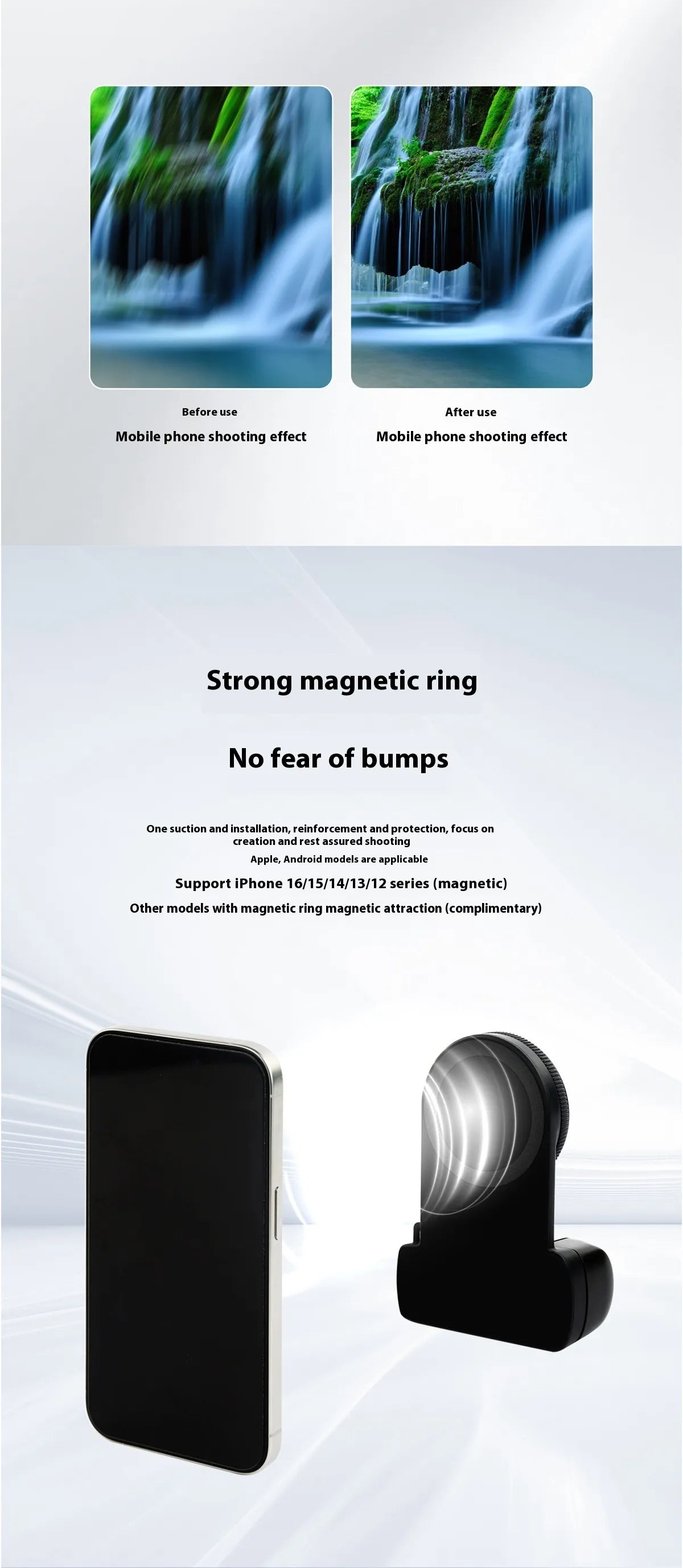 Bluetooth Phone Fill Light with Magnetic Mount