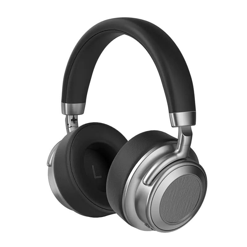 Full range open back Metal Over-Ear Bluetooth Headphones 38H Battery Type-C Fast Charging HiFi Bluetooth 5.4 for Sports Business Music (Silver Black)
